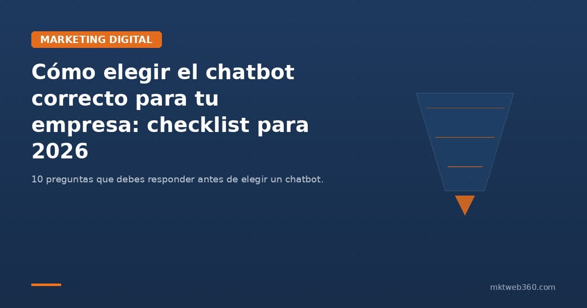 Cómo elegir el chatbot correcto para tu empresa: checklist completa para 2026