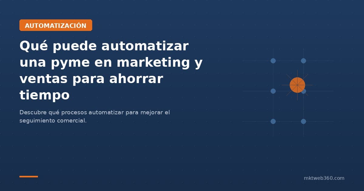 Qué puede automatizar una pyme en marketing y ventas para ahorrar tiempo y captar mejor