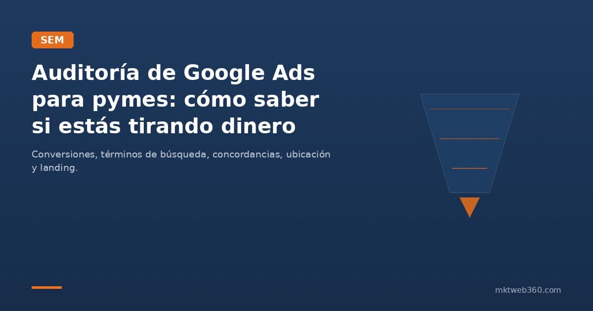 Auditoría de Google Ads para pymes: qué revisar paso a paso